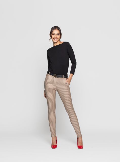 Pantalon Mujer Kariel Beige Lineatre-0