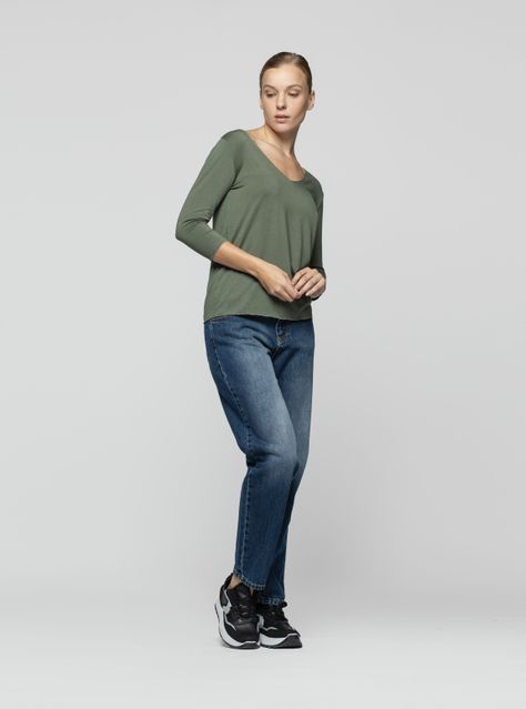 Polera Mujer Zina Verde Lineatre-0