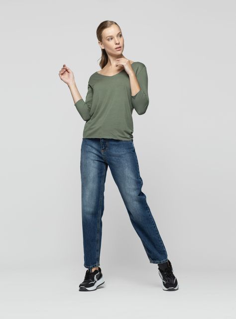Polera Mujer Zina Verde Lineatre-1