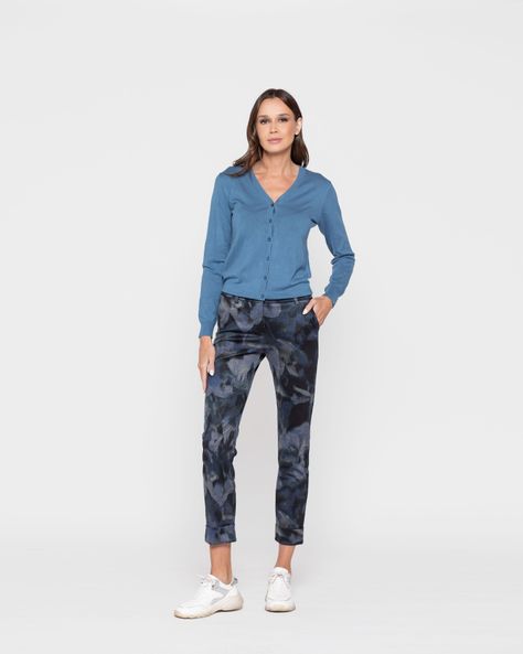 Pantalon Mujer Calendula Azul Marino Ludovica-0