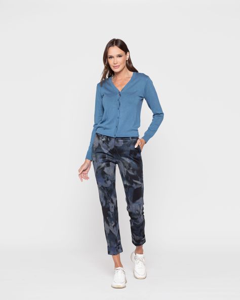 Pantalon Mujer Calendula Azul Marino Ludovica-1