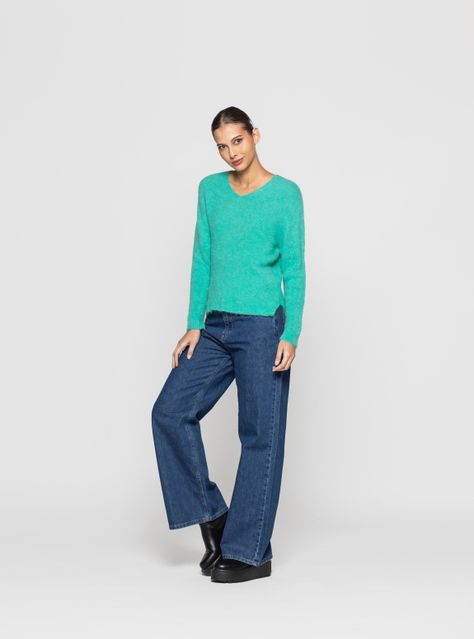Sweater Mujer Paloma Verde Lineatre-0