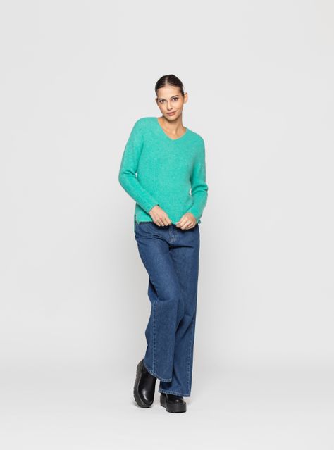 Sweater Mujer Paloma Verde Lineatre-2