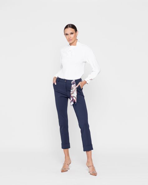 Pantalon Mujer Margarita Azul Marino Ludovica-0