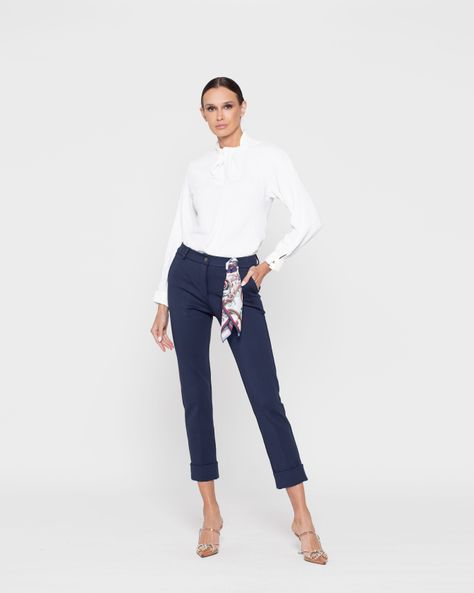 Pantalon Mujer Margarita Azul Marino Ludovica-1