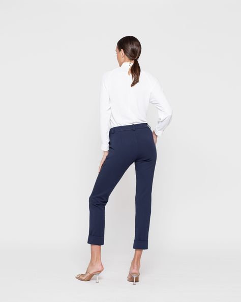 Pantalon Mujer Margarita Azul Marino Ludovica-2