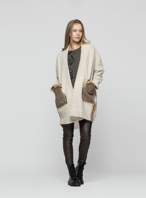 Abrigo Mujer Olea Beige Lineatre-0