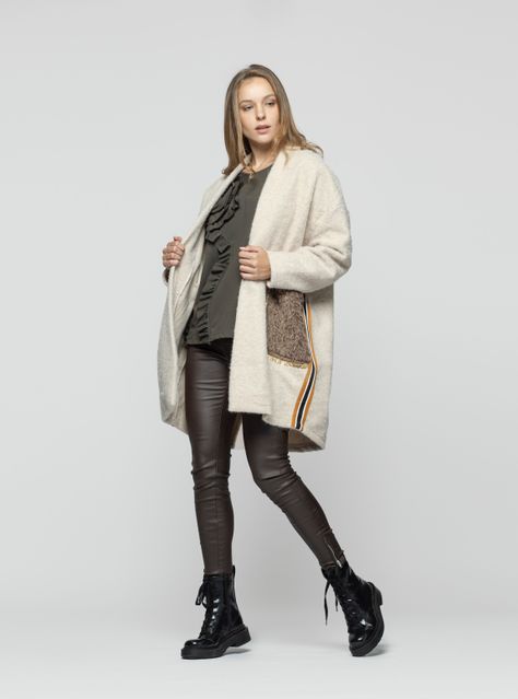 Abrigo Mujer Olea Beige Lineatre-2