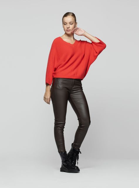 Sweater Mujer Brisa Rojo Lineatre-0