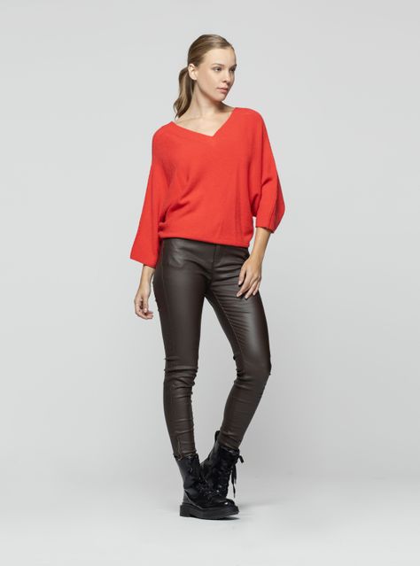 Sweater Mujer Brisa Rojo Lineatre-2