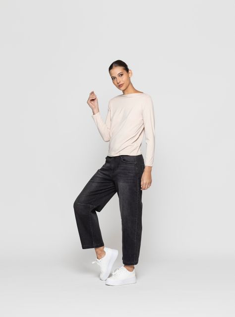 Polera Mujer Iris Beige Lineatre-1