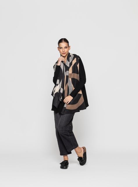 Echarpe Mujer Isora Negro Lineatre-2