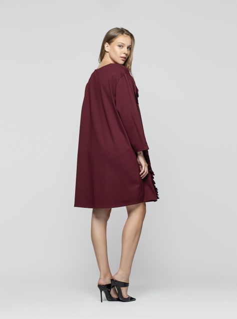 Vestido Mujer Alara Burdeo Lineatre-1