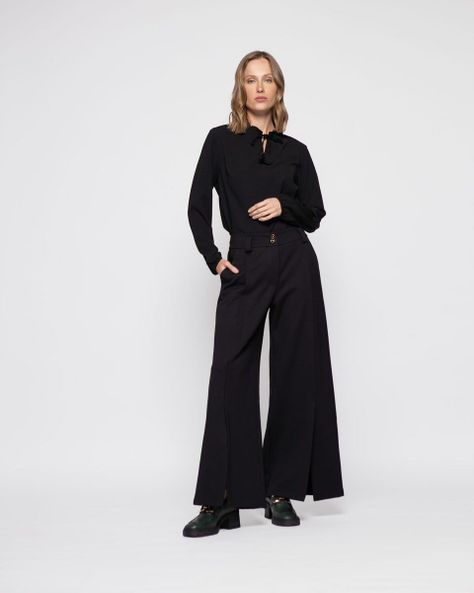 Pantalon Mujer Lobelia Negro Ludovica-0