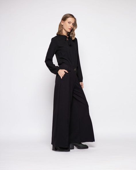 Pantalon Mujer Lobelia Negro Ludovica-1