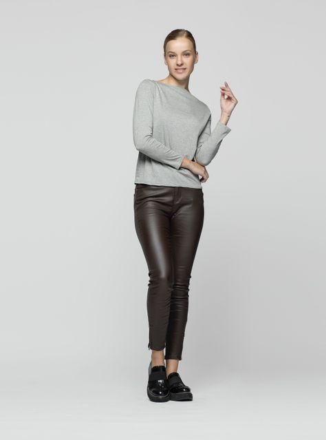 Polera Mujer Iris Gris Lineatre-1