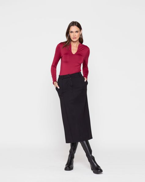 FALDA MAGNOLIA NEGRO Ludovica-1