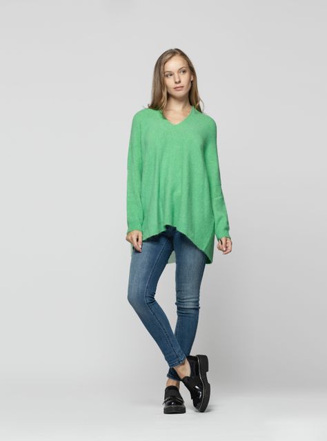 Sweater Mujer Nerys Verde Lineatre-0