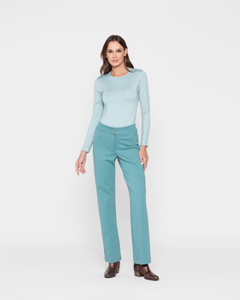 Pantalon Mujer Azucena Verde Menta Ludovica-0