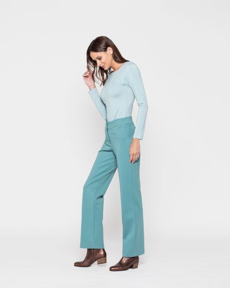 Pantalon Mujer Azucena Verde Menta Ludovica-1