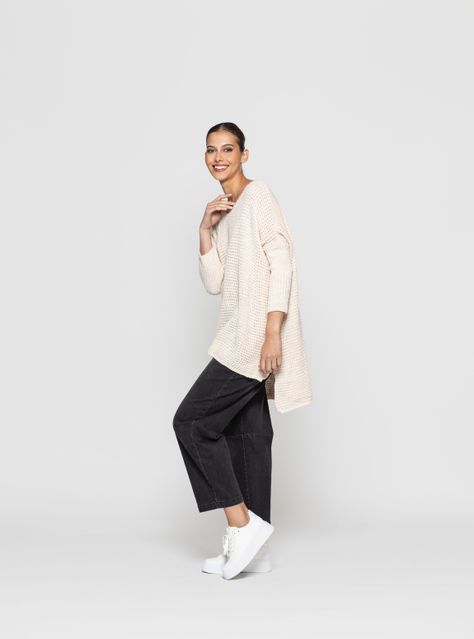 Sweater Mujer Malina Beige Lineatre-2
