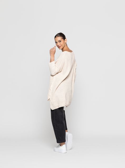 Sweater Mujer Malina Beige Lineatre-8