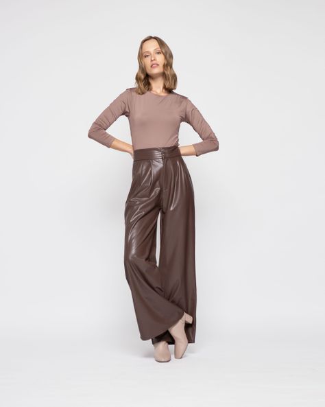 Pantalon Mujer Jazmin Cafe Ludovica-0