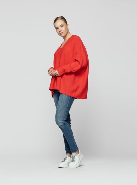 Sweater Mujer Nerys Rojo Lineatre-1