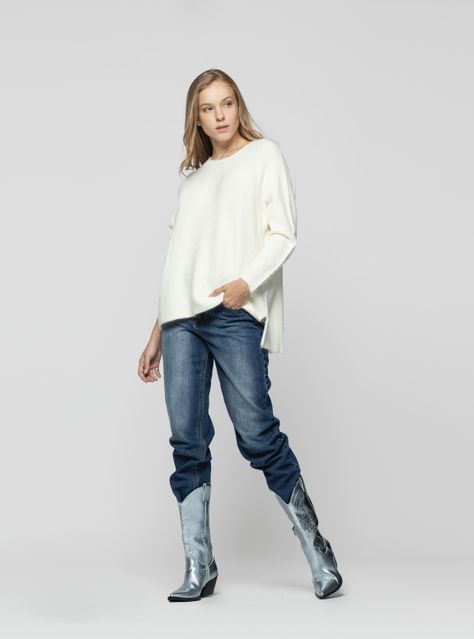 Sweater Mujer Ronja Blaco Lineatre-0