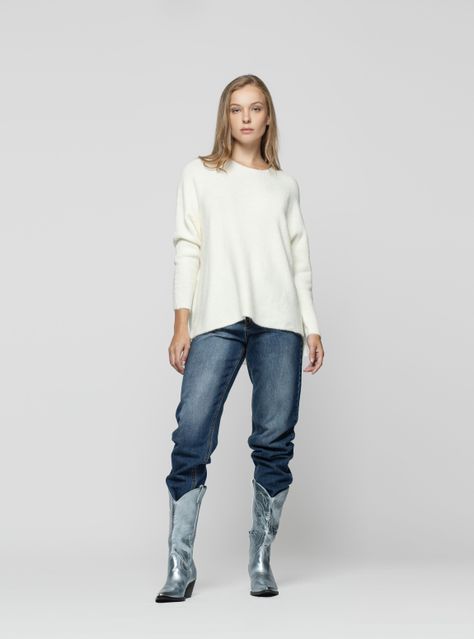 Sweater Mujer Ronja Blaco Lineatre-1