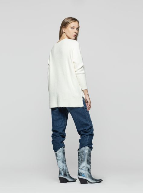 Sweater Mujer Ronja Blaco Lineatre-2