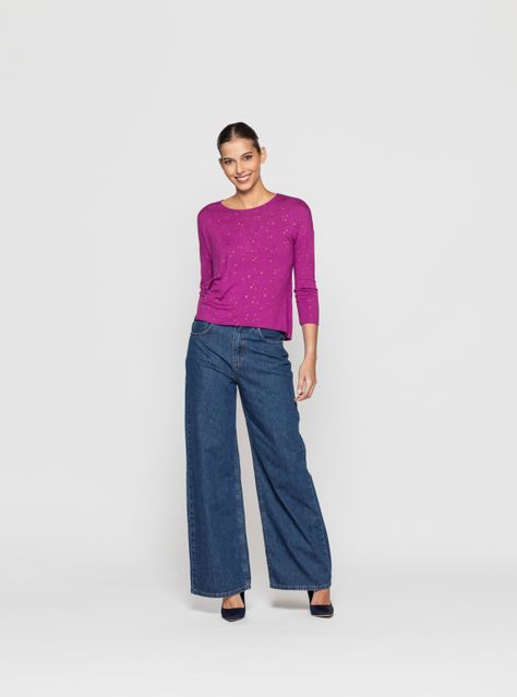 Polera Mujer Naira Morado Lineatre-1
