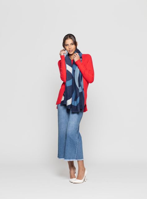 Echarpe Mujer Isora Azul Lineatre-0
