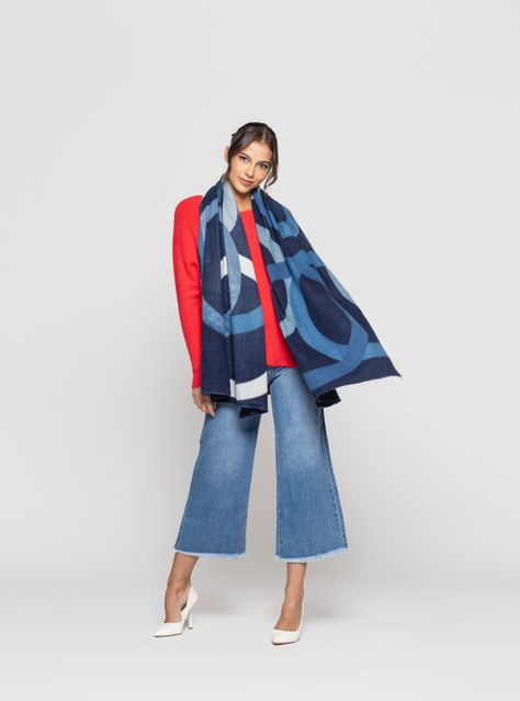 Echarpe Mujer Isora Azul Lineatre-2