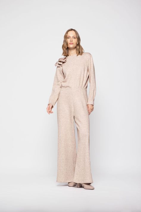 Pantalon Mujer Dalia Beige Ludovica-0