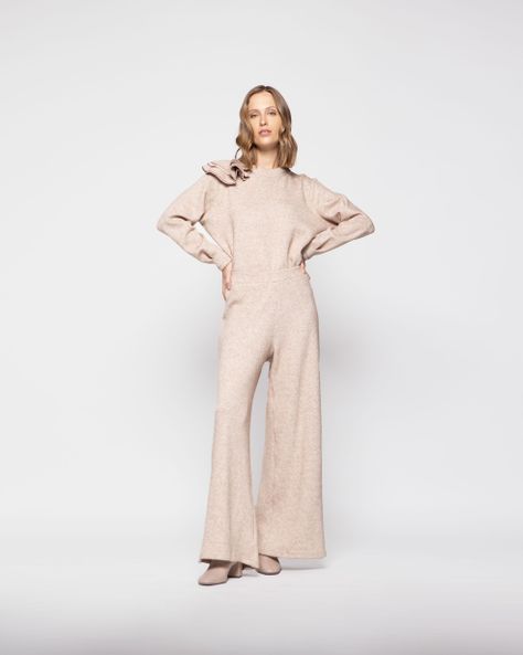 Pantalon Mujer Dalia Beige Ludovica-1