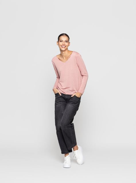 Polera Mujer Karina Rosado Lineatre-0