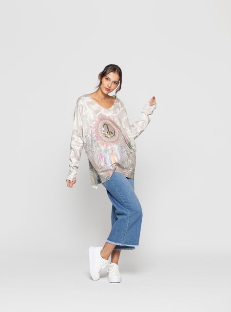 Sweater Mujer Luned Beige Lineatre-0