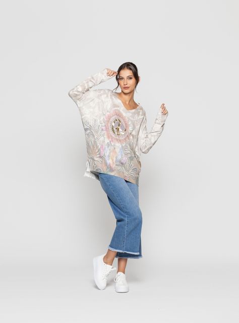Sweater Mujer Luned Beige Lineatre-2