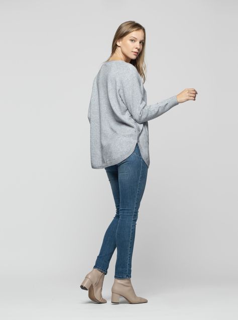 Sweater Mujer Tania Gris Lineatre-2