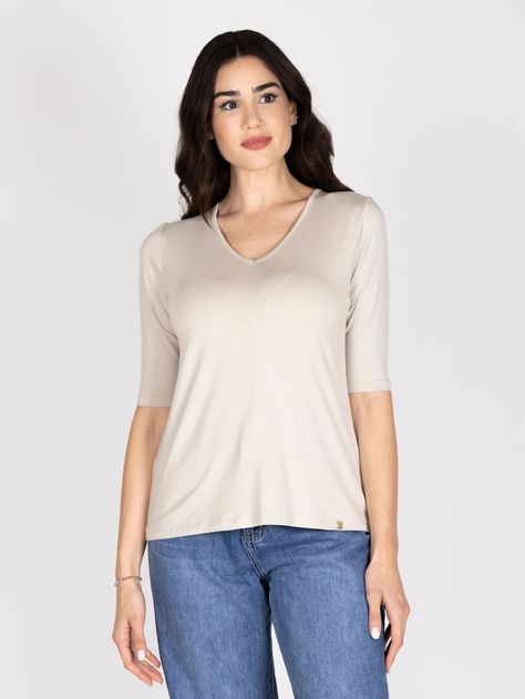Polera Manga Corta Cuello V Lineatre-1
