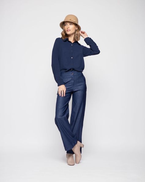 BLUSA HIBISCO AZUL MARINO Ludovica-3