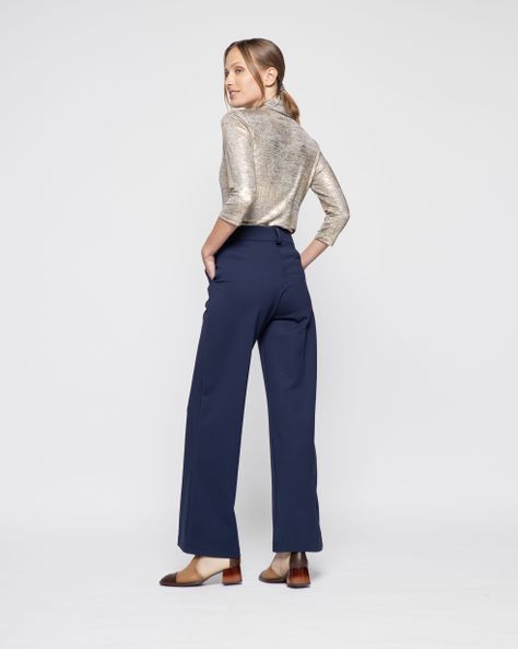 Pantalon Mujer Aleli Azul Marino Ludovica-2