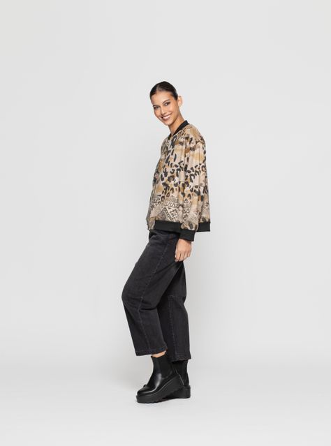 Chaqueta Bomber Mujer Xamira Beige Lineatre-1