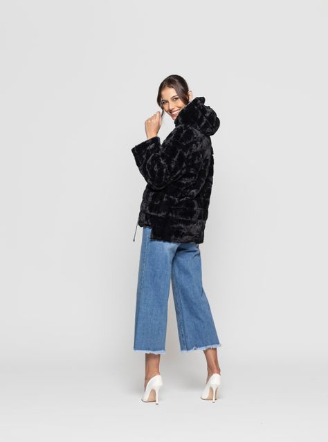 Parka Reversible Mujer Orian Celeste Lineatre-1