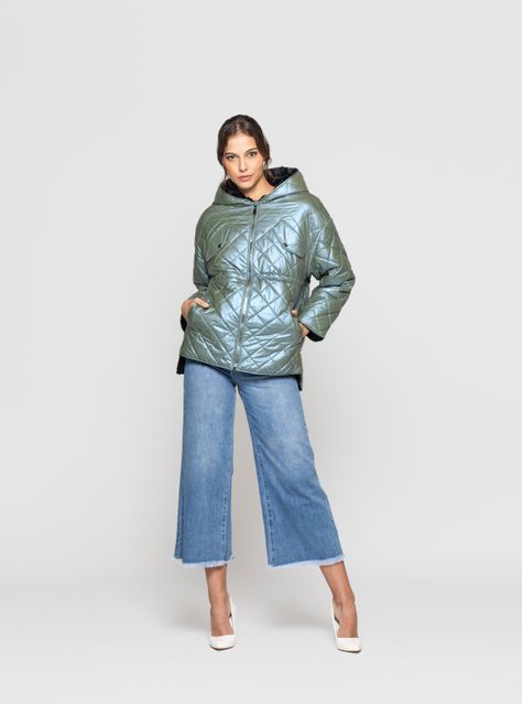Parka Reversible Mujer Orian Celeste Lineatre-3