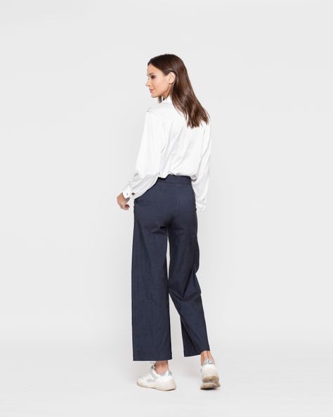 Pantalon Mujer Lirio Azul Marino Ludovica-2