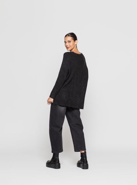 Sweater Mujer Ronja Negro Lineatre-2