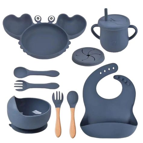 Set De Alimentación Silicona Antideslizante Para Bebés 10p-2