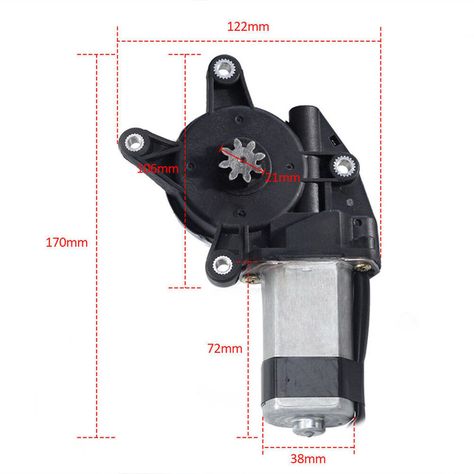 Motor Alzavidrio Electrico 8 Diente Ventana Auto Universal-5
